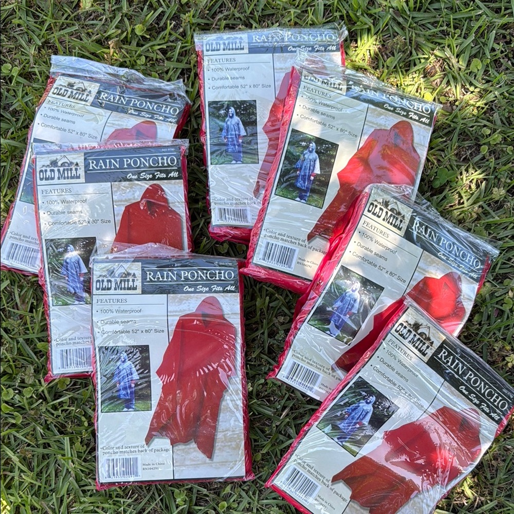 Old Mill Red Rain Poncho